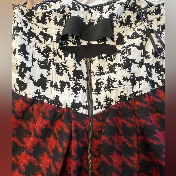 2bRych size 12 Fun, punk mixed pattern bustier top houndstooth mini dress - Picture 3 of 6